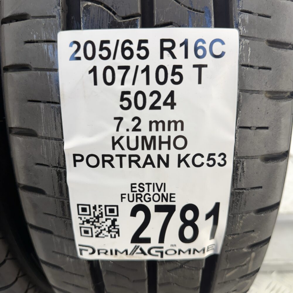 Gomme Usate 205 65 R16C 107/105T Kumho Portran KC53 80% Estive - immagine 3