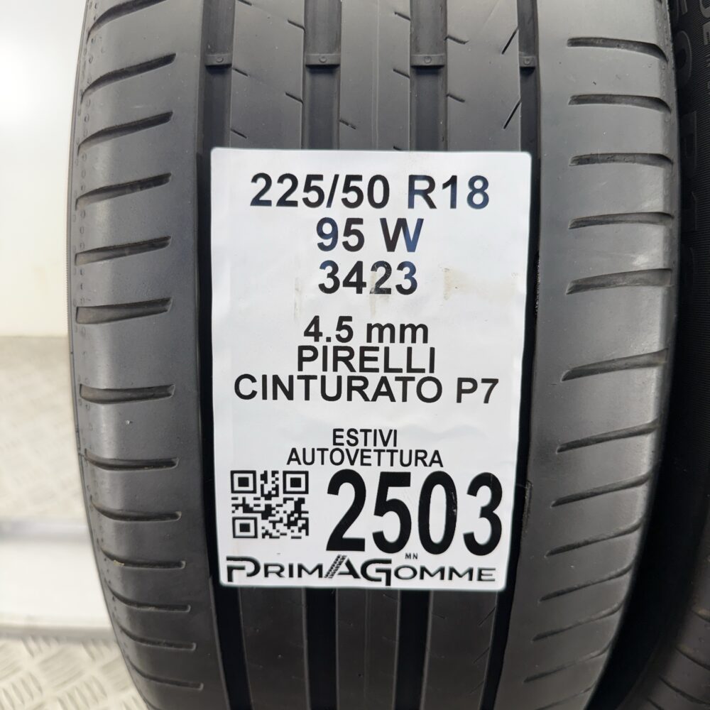 Gomme Usate 225 50 R18 95W Pirelli Cinturato P7 Estive - immagine 3