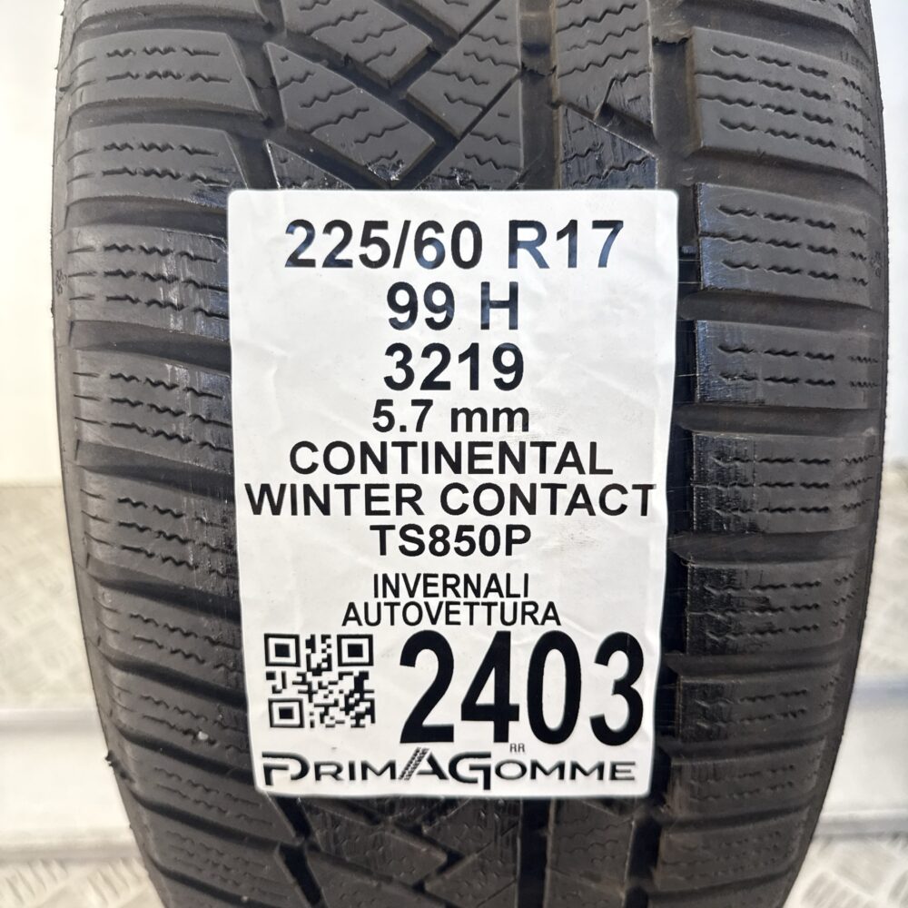 Gomma Usata 225 60 R17 99H Continental Winter Contact TS850P 71% Invernale - immagine 3