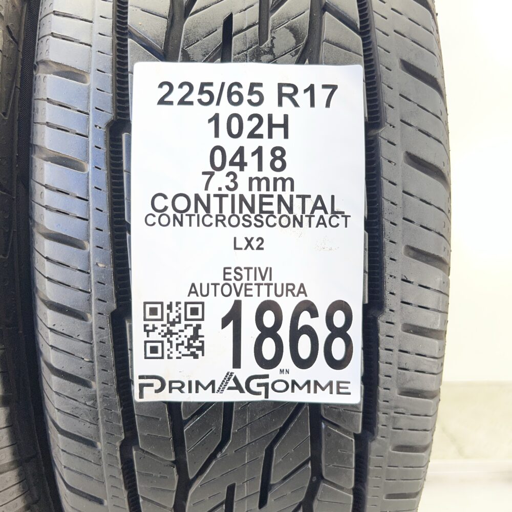 Pneumatici Usati 225 65 R17 102H CONTINENTAL ContiCrossContact LX2 100% Estive - immagine 3