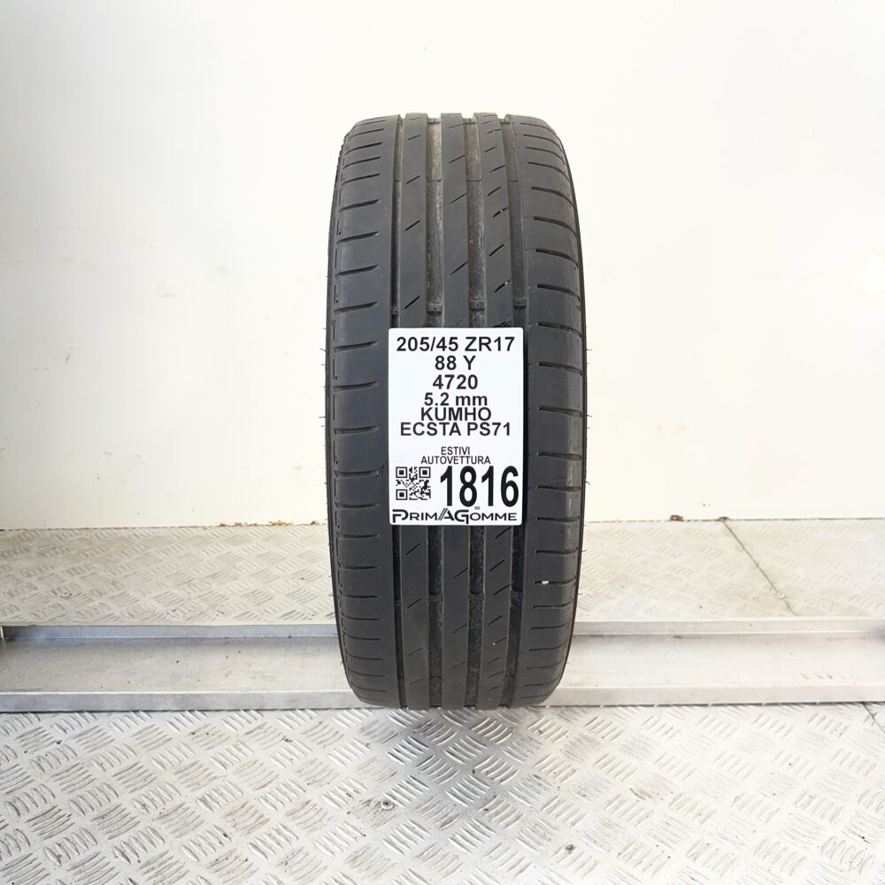 Pneumatico Usato 205 45 ZR17 88Y KUMHO Ecsta PS71 74% Estivo