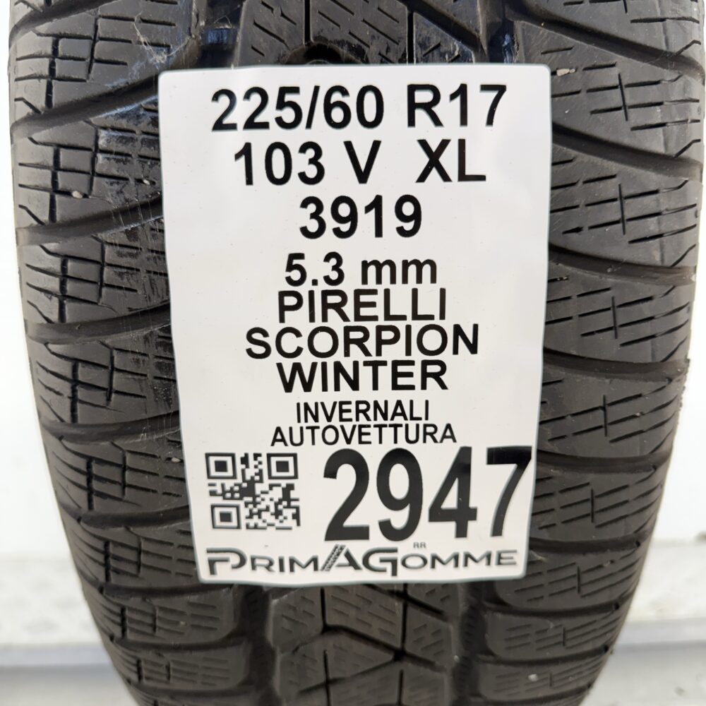 Gomma Usata 225 60 R17 XL 103V Pirelli Scorpion Winter Invernale - immagine 3