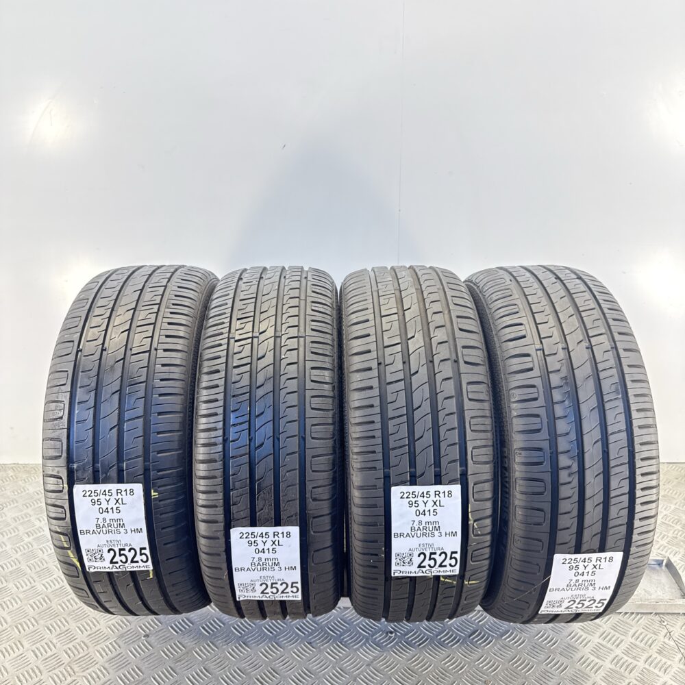 Gomme Usate 225 45 R18 XL 95Y BARUM Bravuris 3 HM 100% Estive