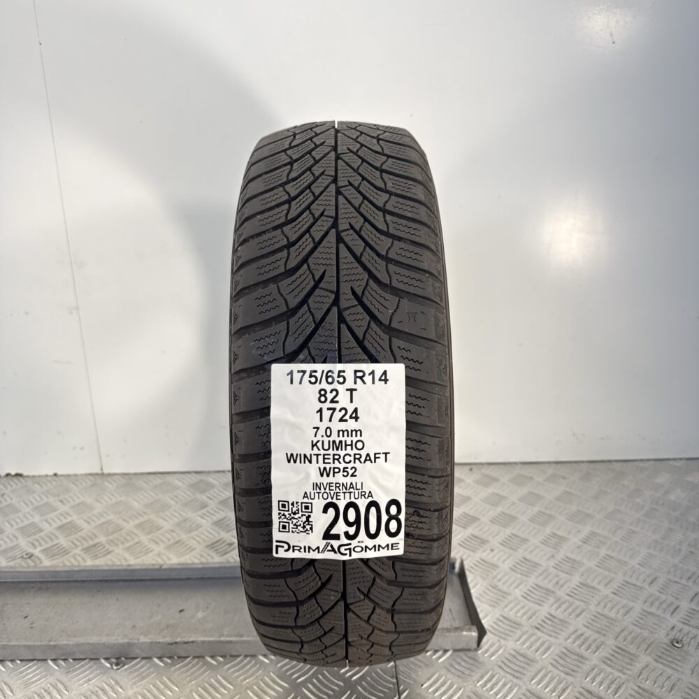 Gomma Usata 175 65 R14 82T KUMHO WINTERCRAFT WP52 88% Invernale
