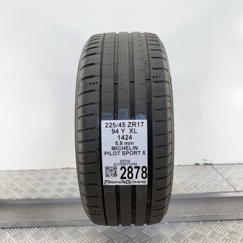 Gomma Usata 225 45 ZR17 XL 94Y Michelin Pilot Sport 5 83% Estivo
