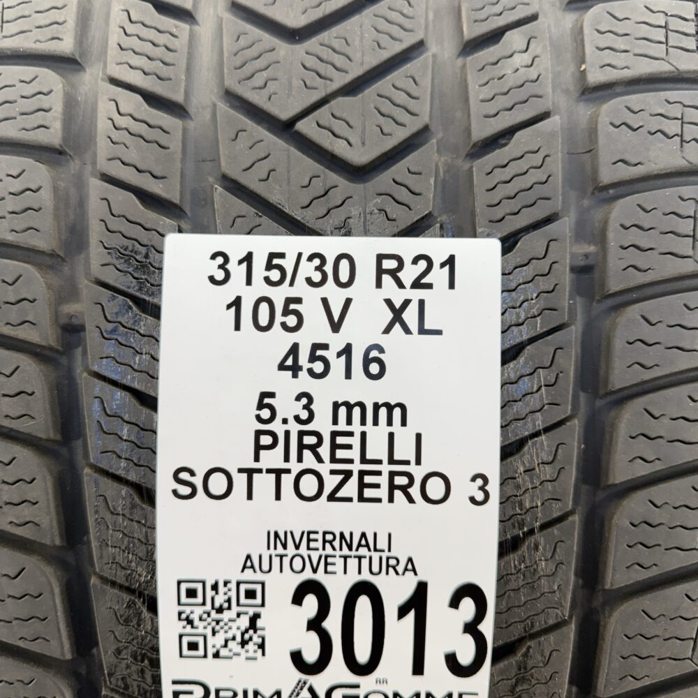 Gomma Usata 315 30 R21 XL 105V Pirelli Sottozero 3 Invernale - immagine 3