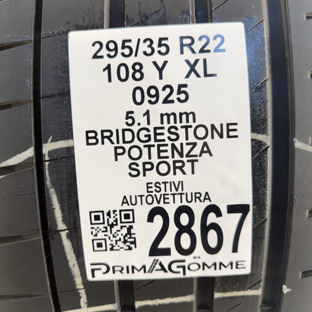 Gomme Usate 295 35 R22 XL 108Y Bridgestone Potenza Sport 73% Estive - immagine 3