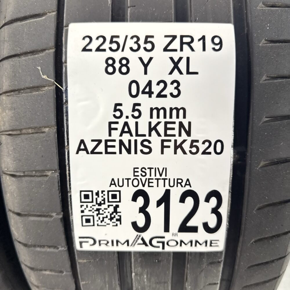 Gomme Usate 225 35 ZR19 XL 88Y Falken Azenis FK520 73% Estive - immagine 3