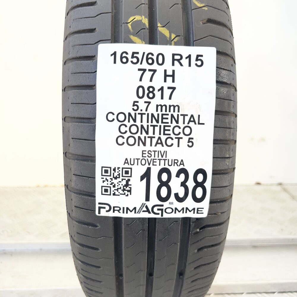 Pneumatico Usato 165 60 R15 77H CONTINENTAL ContiEcoContact 5 81% Estivo - immagine 3