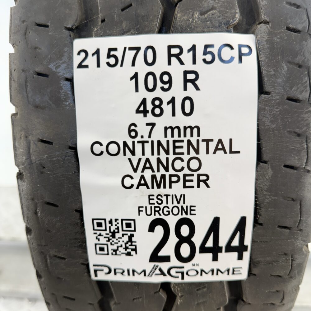 Gomma Usata 215 70 R15C 109R Continental Vanco Camper 74% Estivo - immagine 3