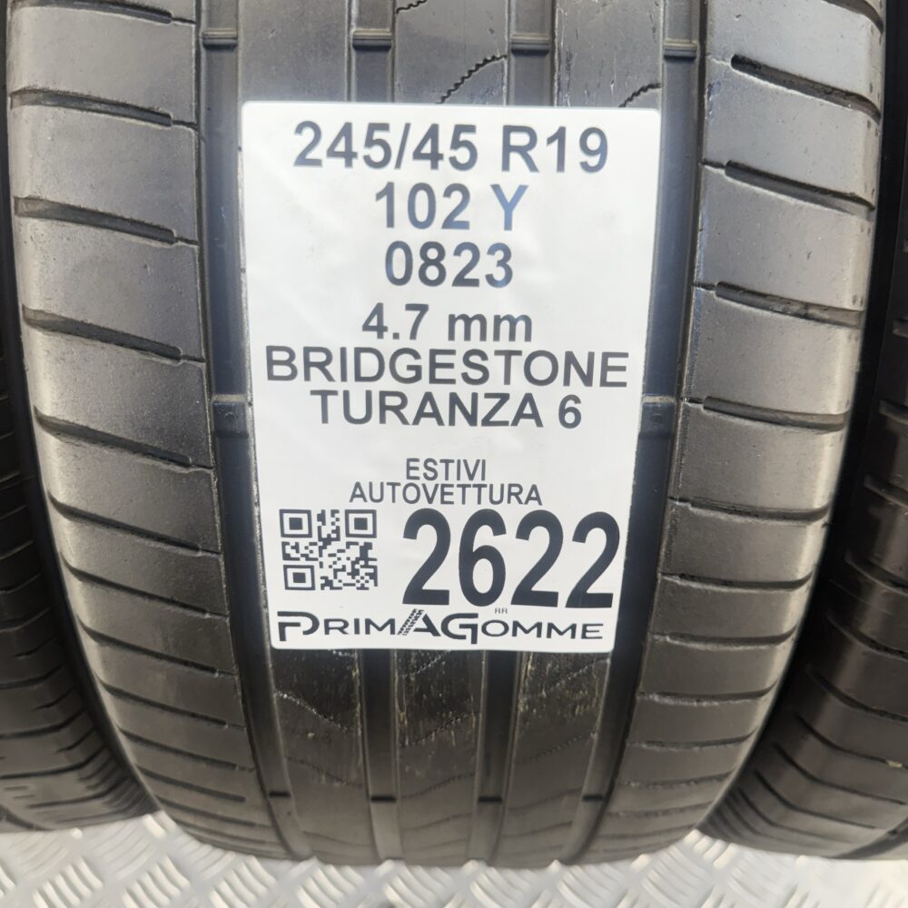 Gomme Usate 245 45 R19 102Y Bridgestone Turanza 6 Estive - immagine 3