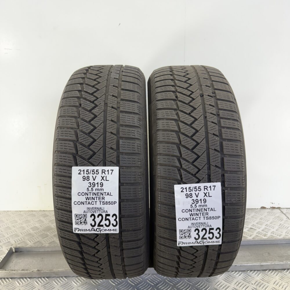 Gomme Usate 215 55 R17 XL 98V Continental Winter Contact TS850P 79% Invernali