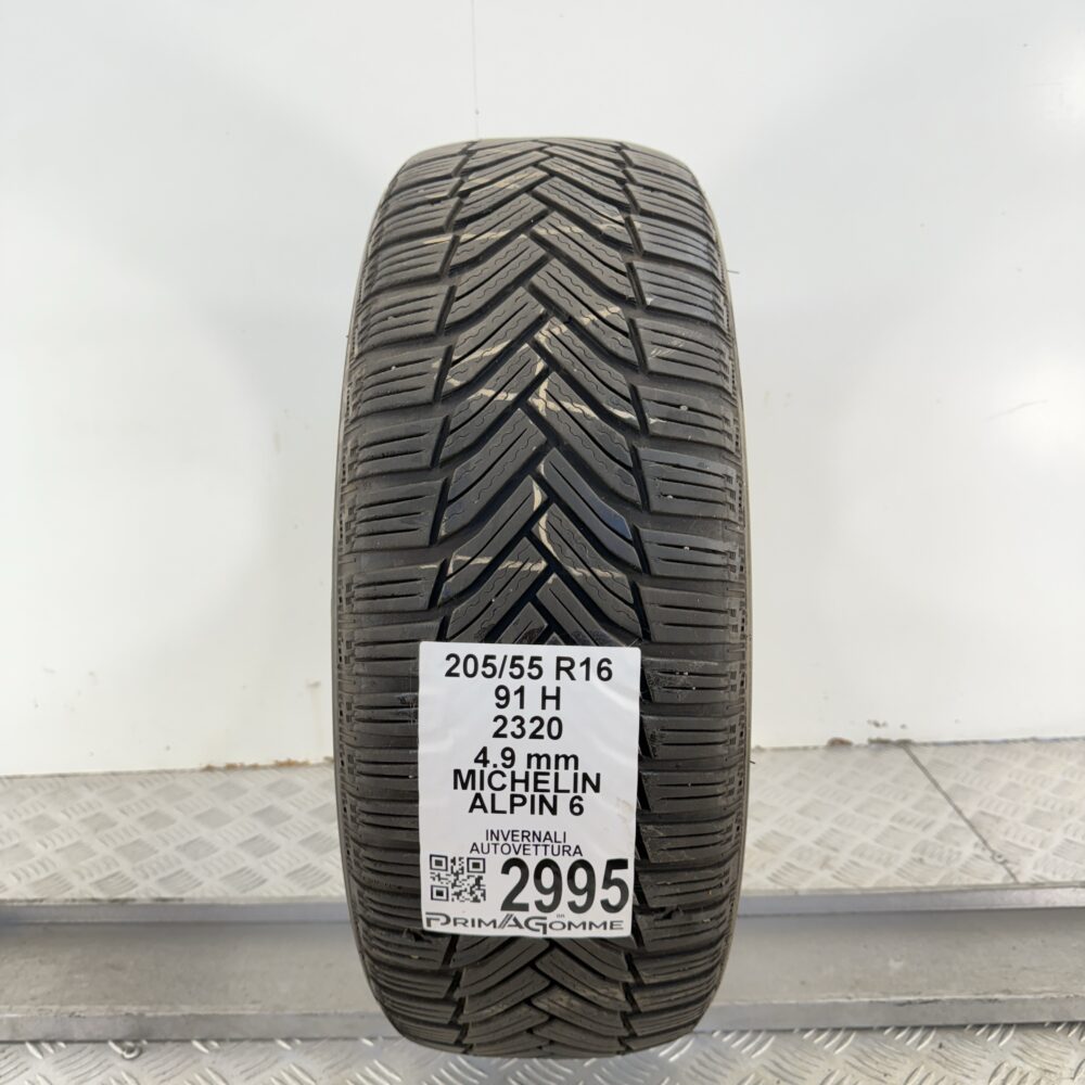 Gomma Usata 205 55 R16 91H Michelin Alpin 6 Invernale