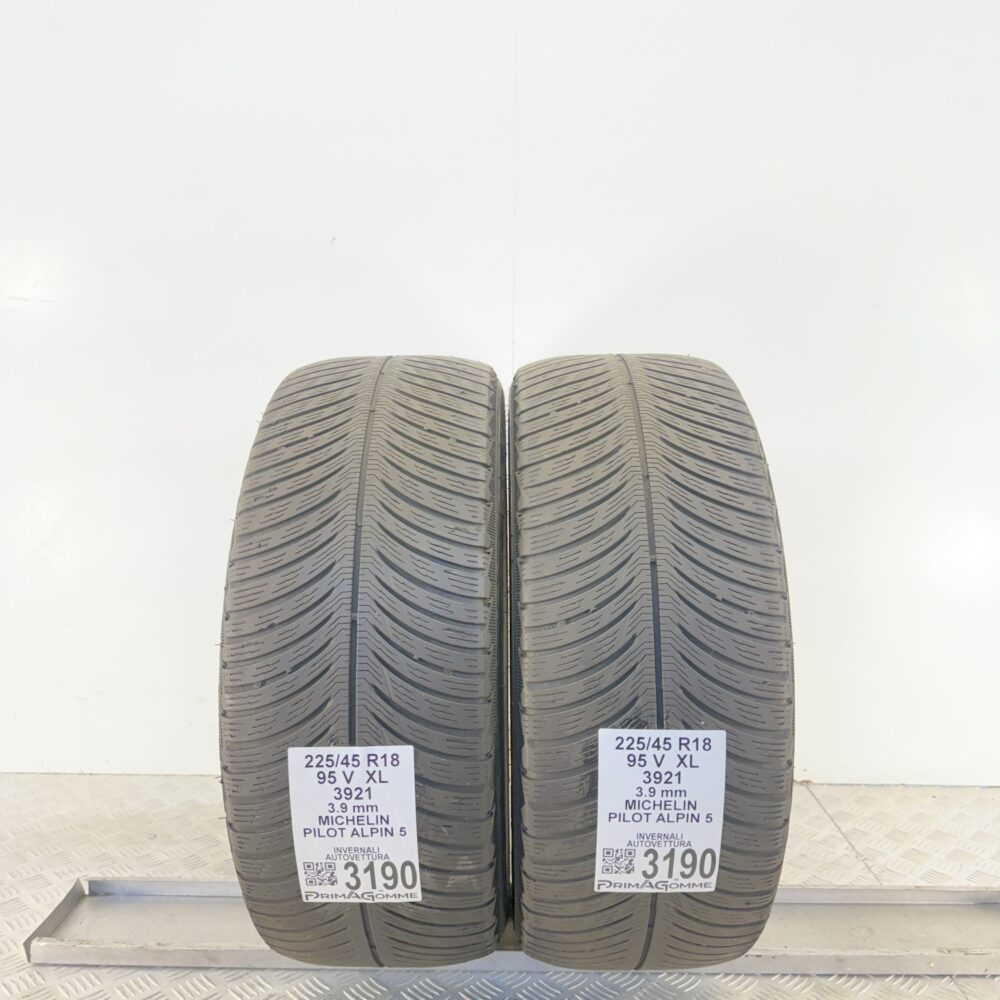 Gomme Usate 225 45 R18 XL 95V Michelin Pilot Alpin 5 Invernali