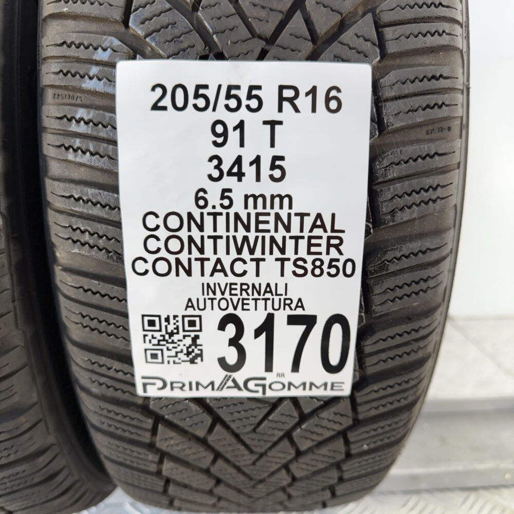 Gomme Usate 205 55 R16 91T Continental ContiWinterContact TS850 93% Invernali - immagine 3
