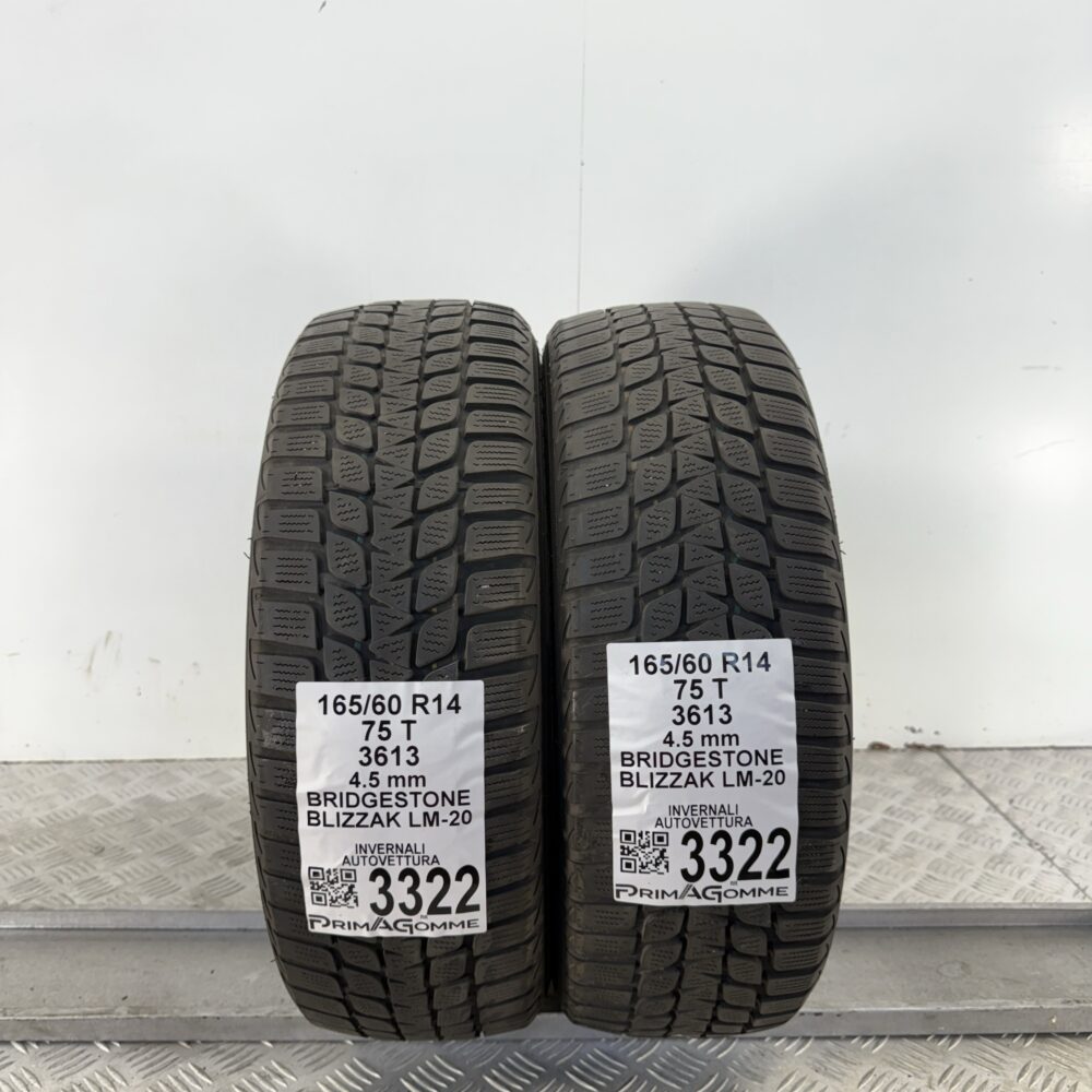 Gomme Usate 165 60 R14 75T Bridgestone Blizzak LM-20 Invernali