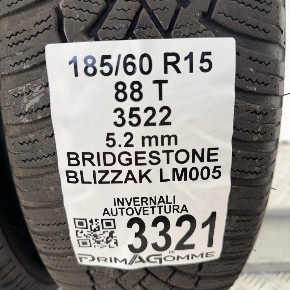 Gomme Usate 185 60 R15 88T Bridgestone Blizzak LM005 74% Invernali - immagine 3