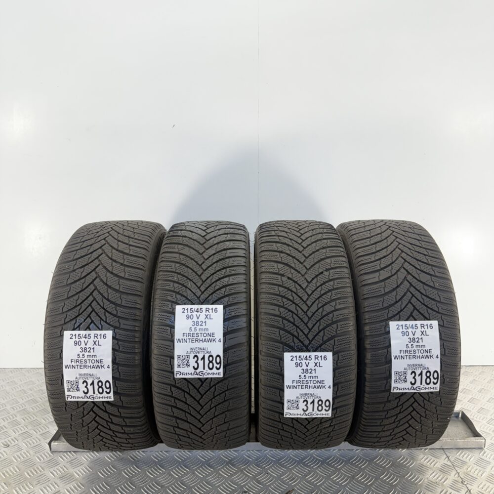 Gomme Usate 215 45 R16 XL 90V Firestone Winterhawk 4 79% Invernali