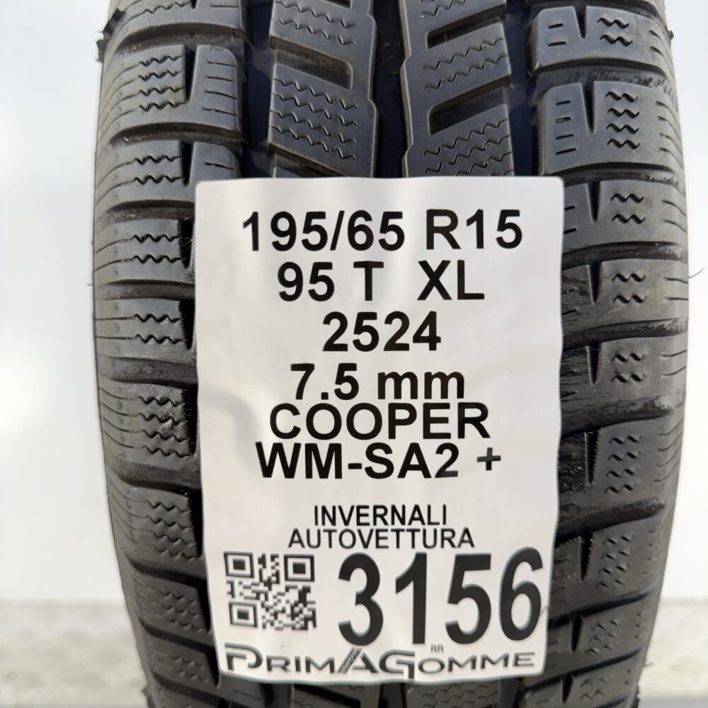 Gomma Usata 195 65 R15 XL 95T Cooper WM-SA2 + 98% Invernale - immagine 3