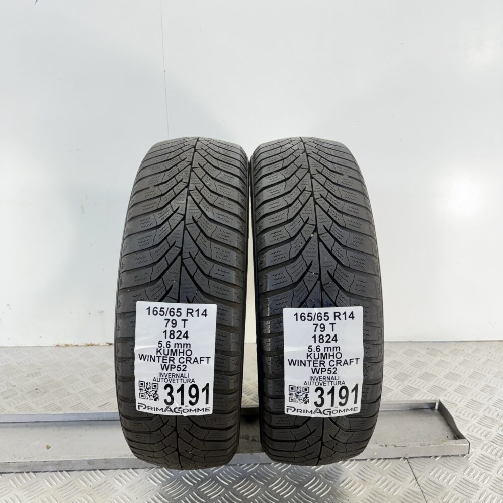 Gomme Usate 165 65 R14 79T Kumho Winter Craft WP52 80% Invernali