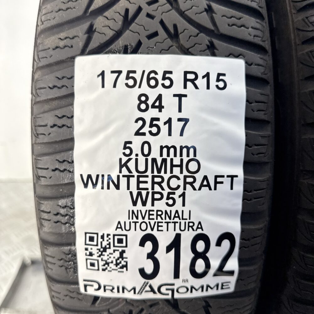 Gomme Usate 175 65 R15 84T Kumho Wintercraft WP51 71% Invernali - immagine 3
