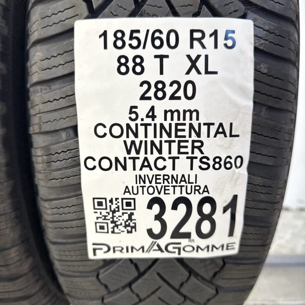 Gomme Usate 185 60 R15 XL 88T Continental Winter Contact TS860 77% Invernali - immagine 3