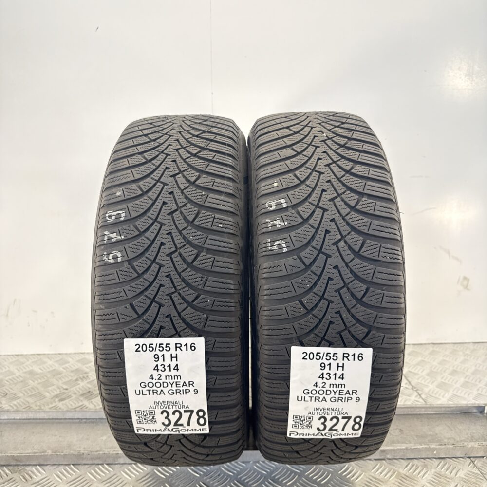 Gomme Usate 205 55 R16 91H Goodyear Ultra Grip 9 Invernali