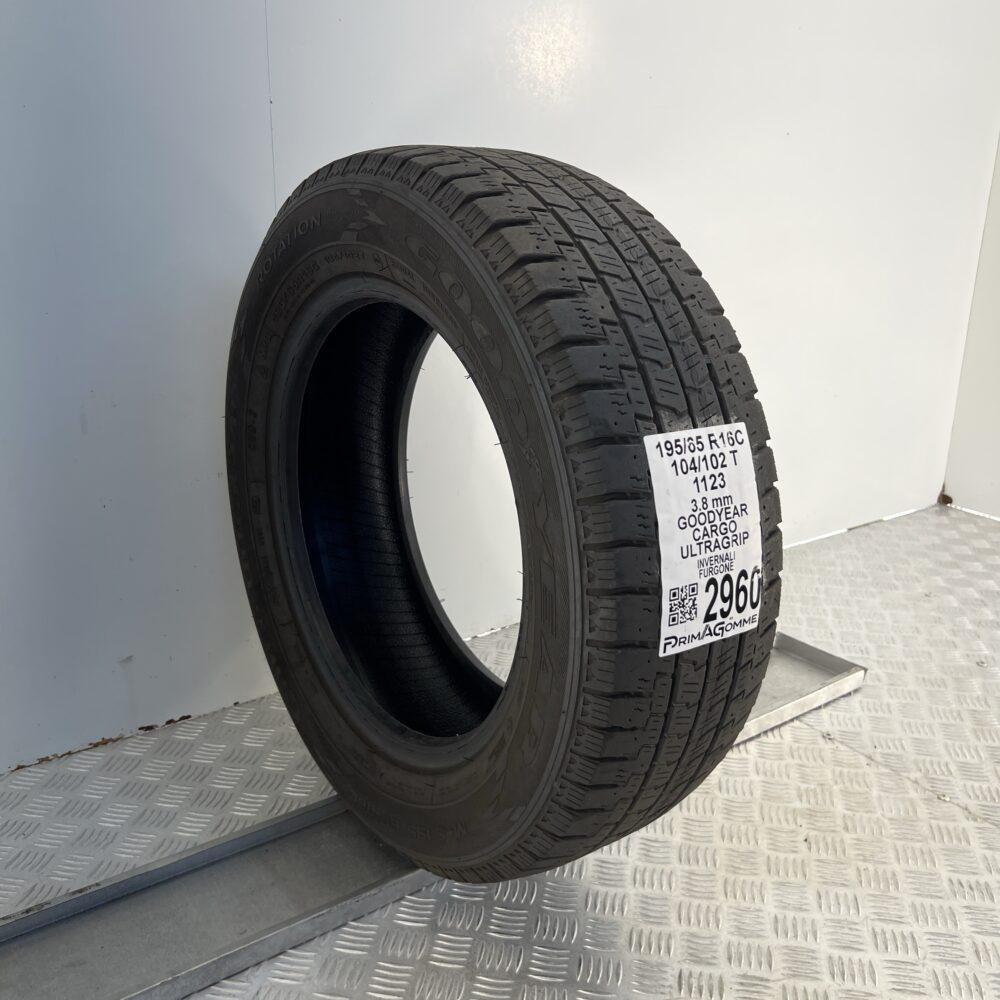 Gomma Usata 195 65 R16C 104/102T Goodyear Cargo Ultragrip Invernale - immagine 5