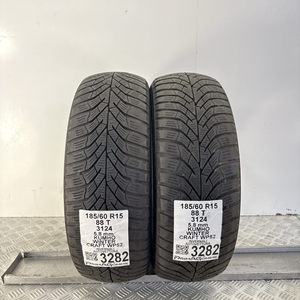 Gomme Usate 185 60 R15 88T Kumho Winter Craft WP52 83% Invernali