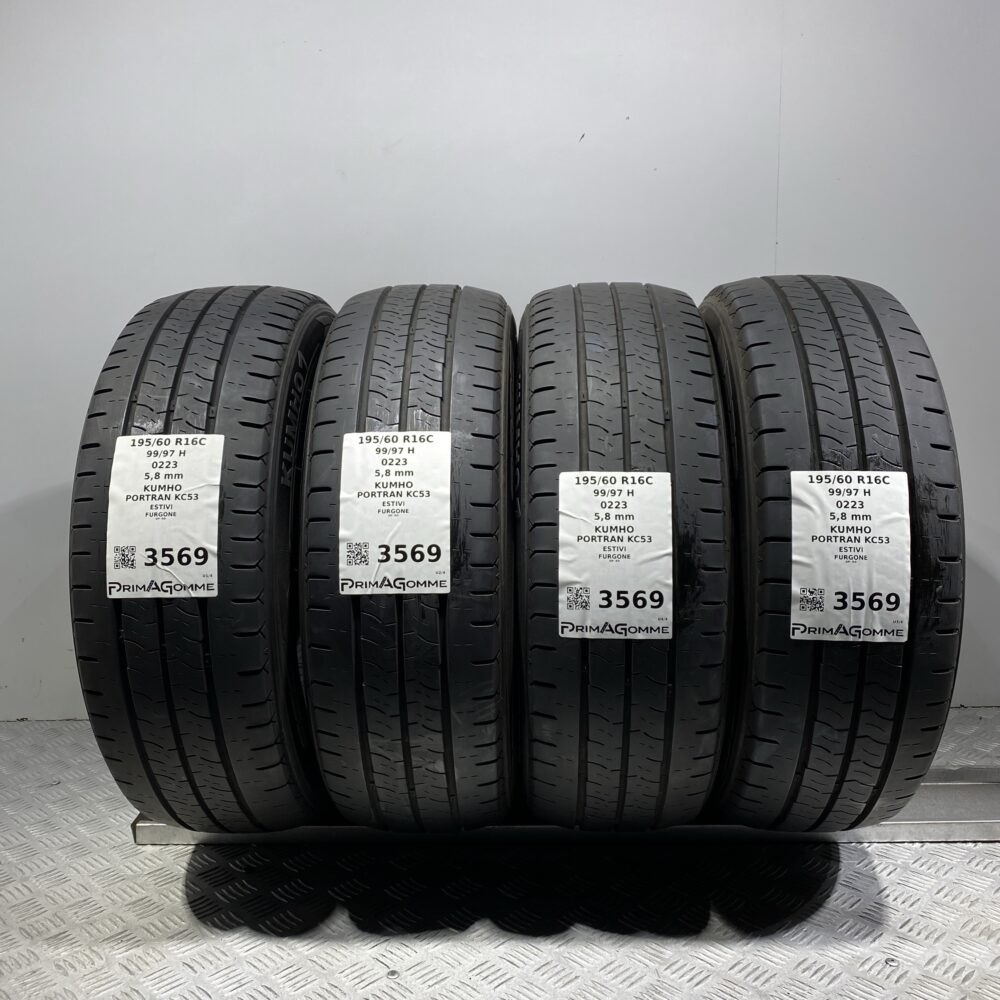 Gomme Usate 195 60 R16C 99/97H Kumho Portran KC53 83% Estive