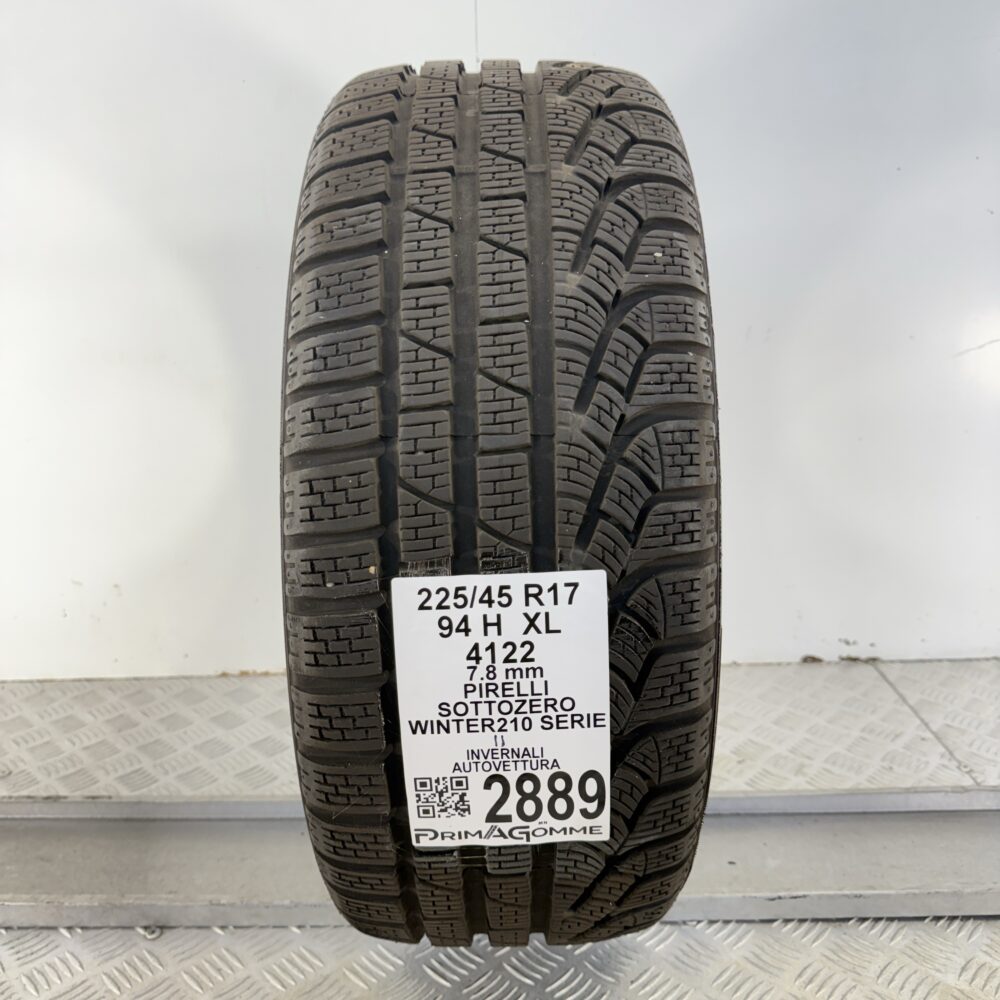 Gomma Usata 225 45 R17 XL 94H Pirelli Sottozero Winter210 Serie 98% Invernale