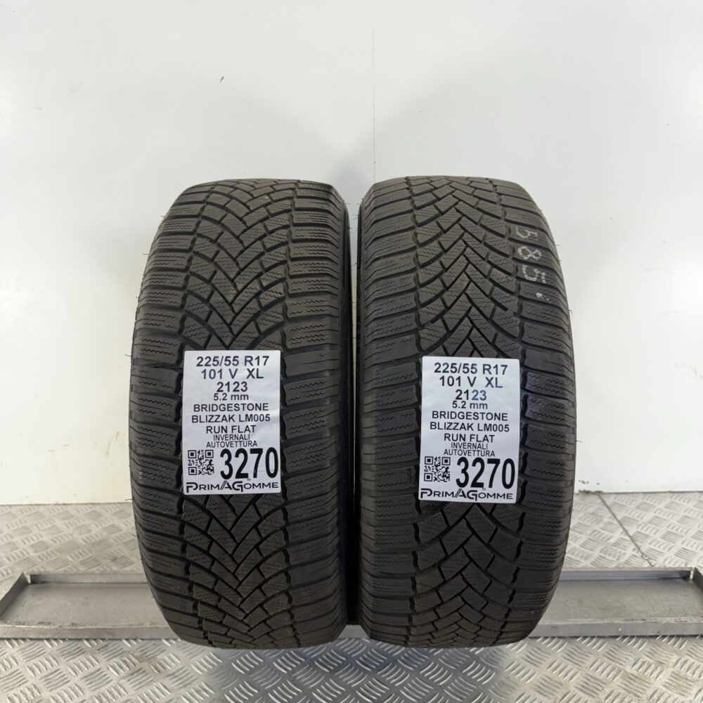 Gomme Usate 225 55 R17 XL 101V Bridgestone Blizzak LM005 RunFlat 74% Invernali