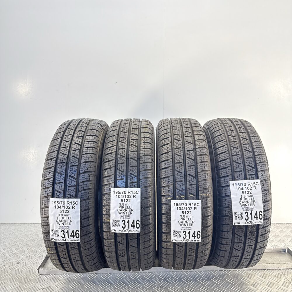 Gomme Usate 195 70 R15C 104/102R Pirelli Carrier Winter 98% Invernali