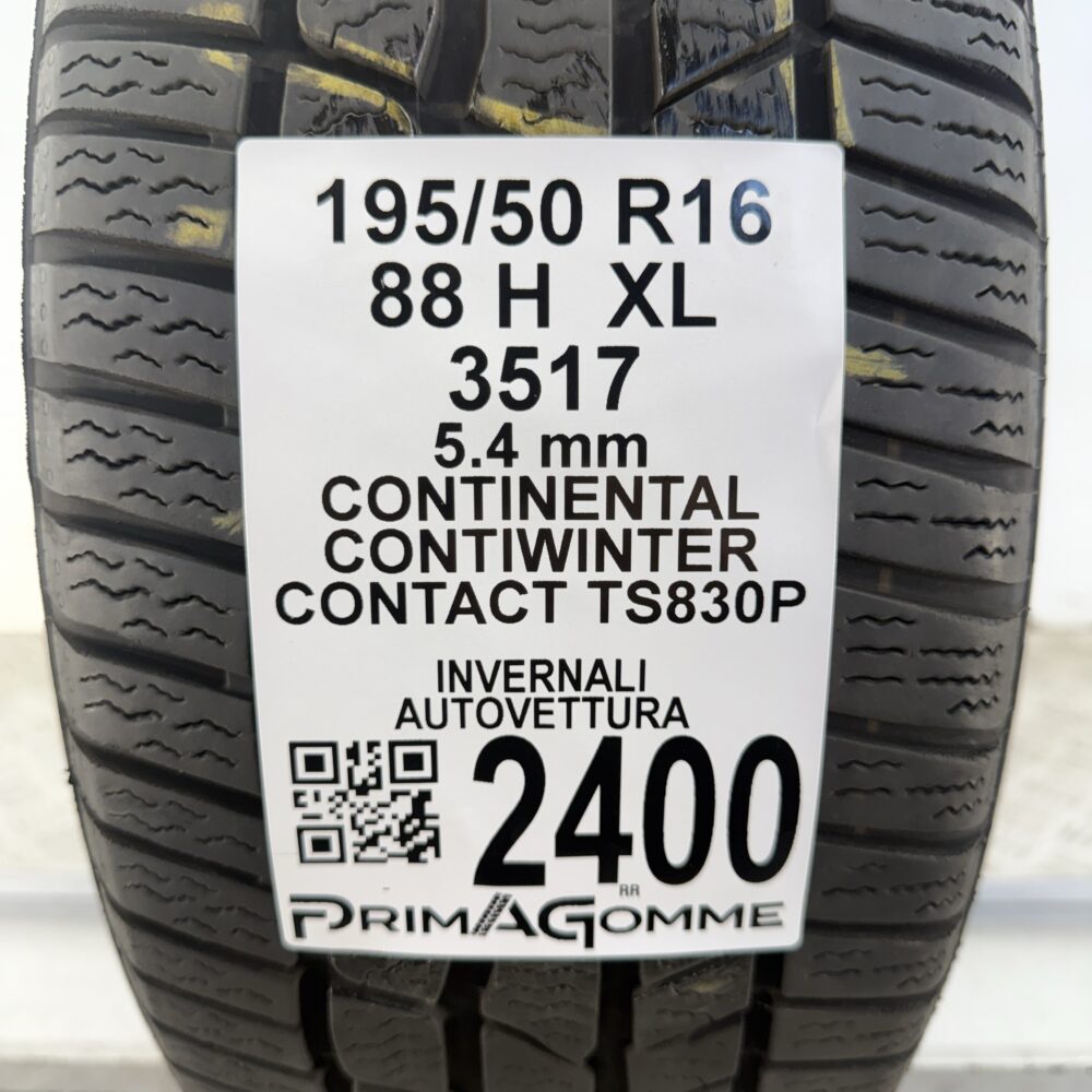 Gomma Usata 195 50 R16 XL 88H Continental ContiWinterContact TS830P Invernale - immagine 3