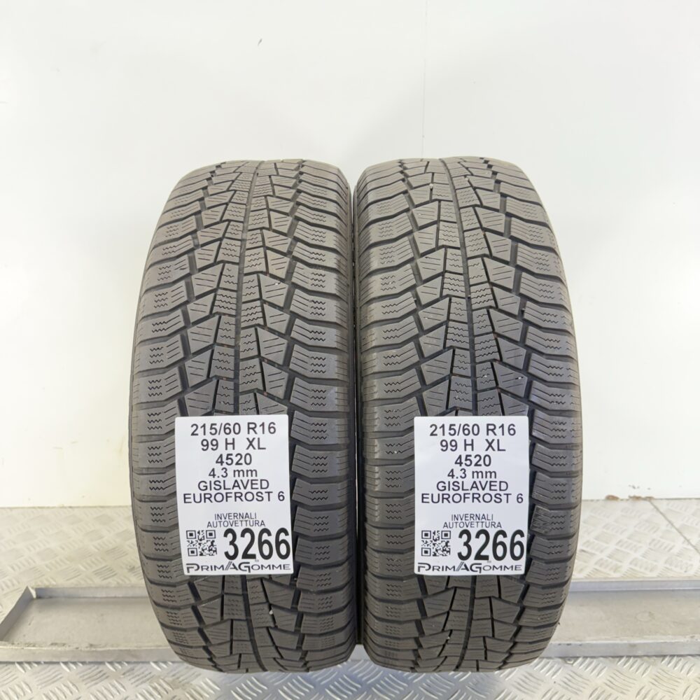 Gomme Usate 215 60 R16 XL 99H Gislaved Eurofrost 6 Invernali