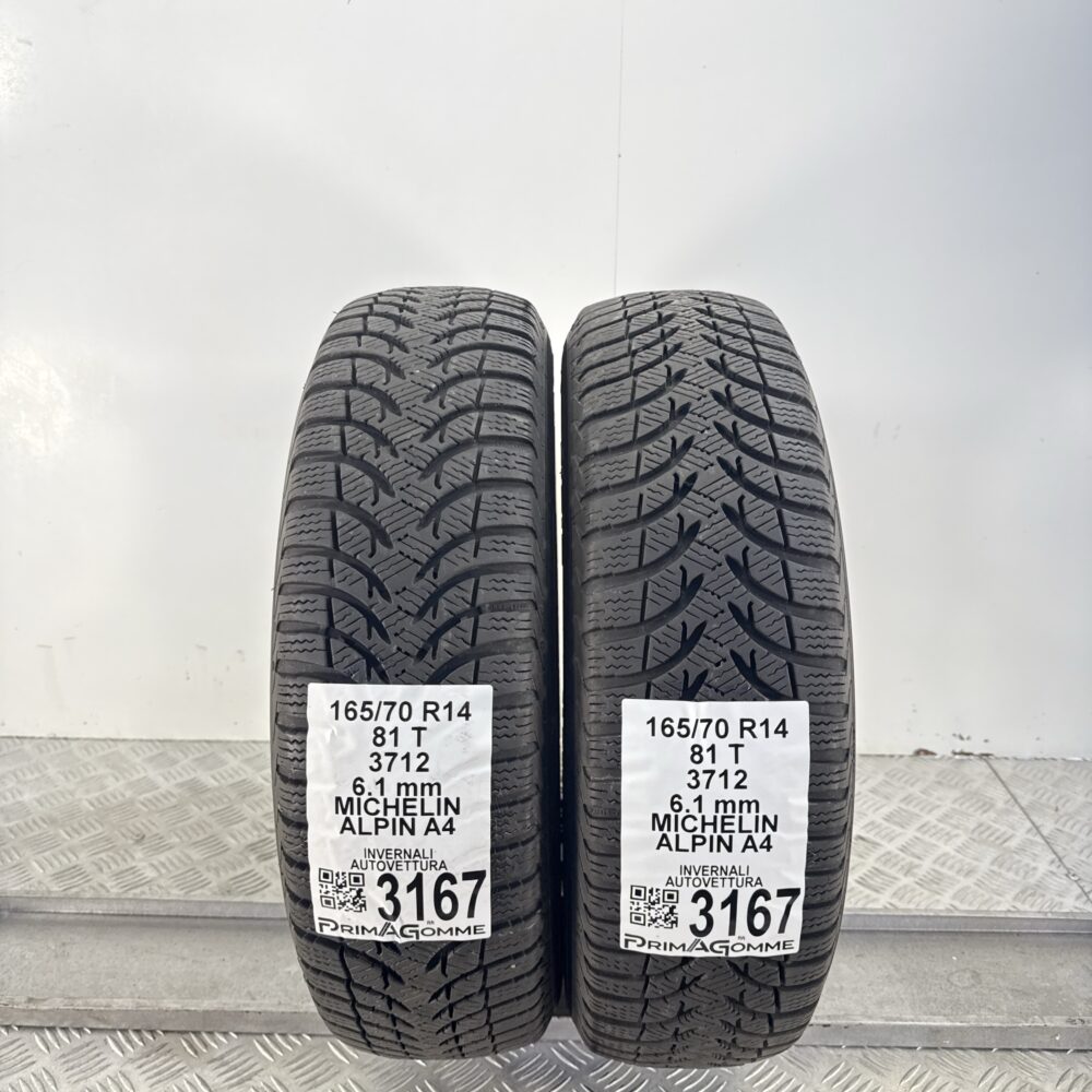 Gomme Usate 165 70 R14 81T Michelin Alpin A4 87% Invernali