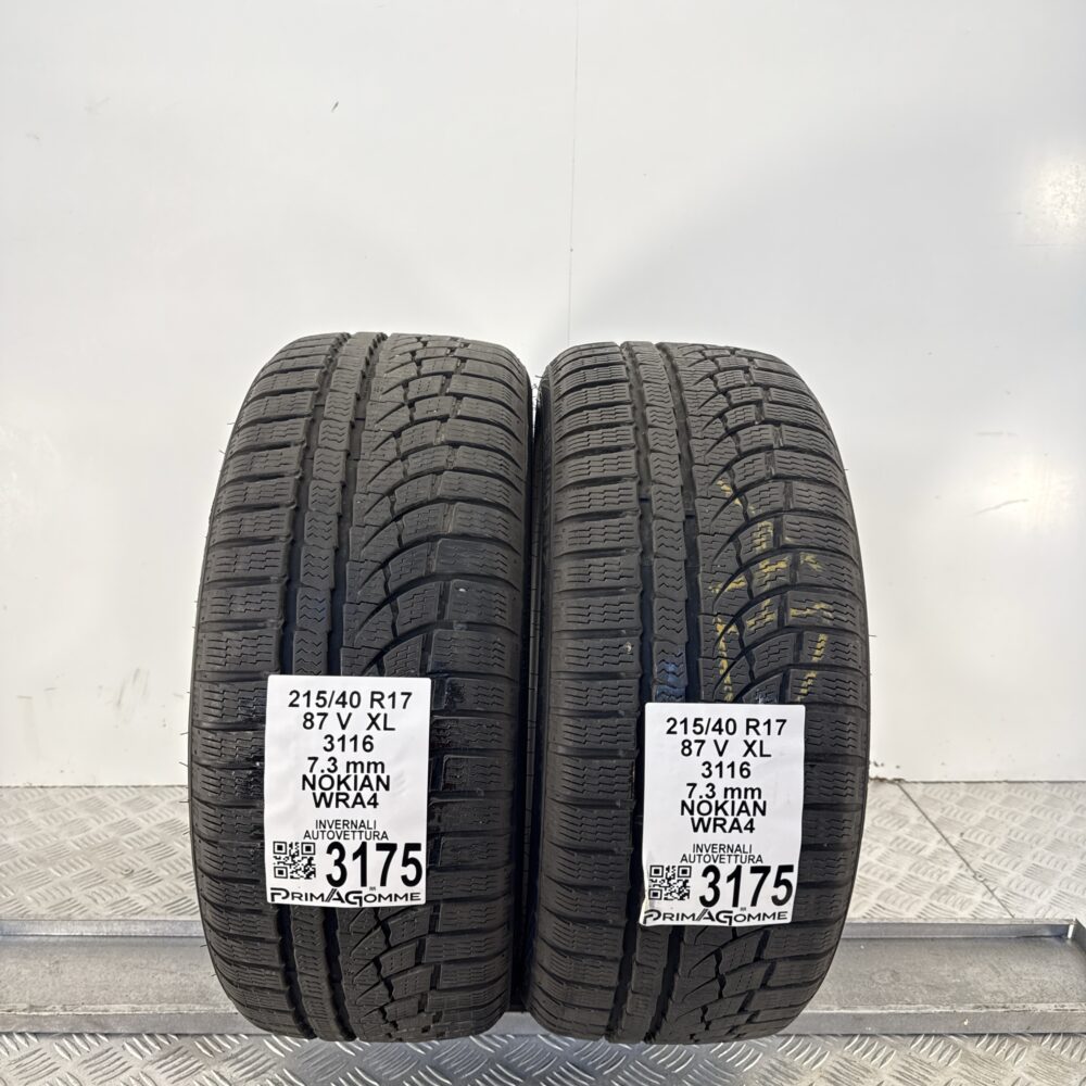Gomme Usate 215 40 R17 XL 87V Nokian Wra4 98% Invernali