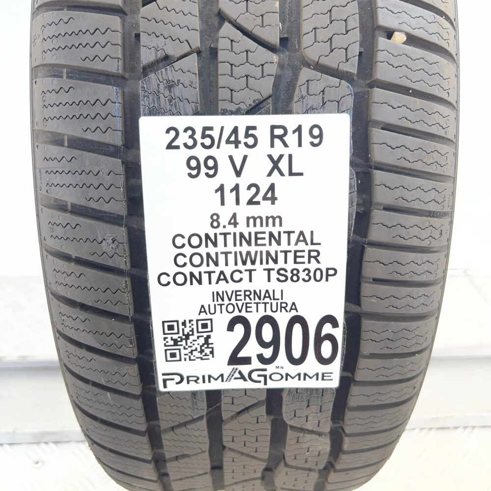 Gomma Usata 235 45 R19 XL 99V Continental ContiWinterContact TS830P Invernale - immagine 3