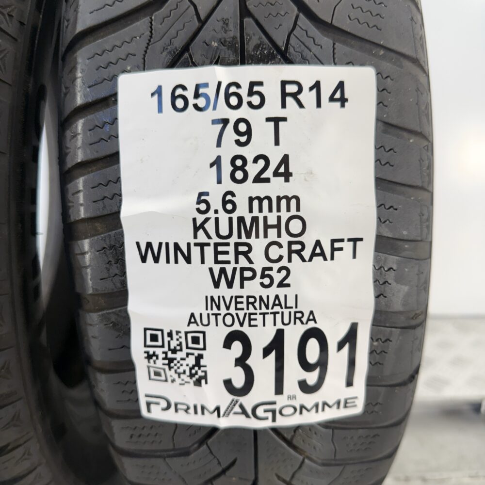 Gomme Usate 165 65 R14 79T Kumho Winter Craft WP52 80% Invernali - immagine 3