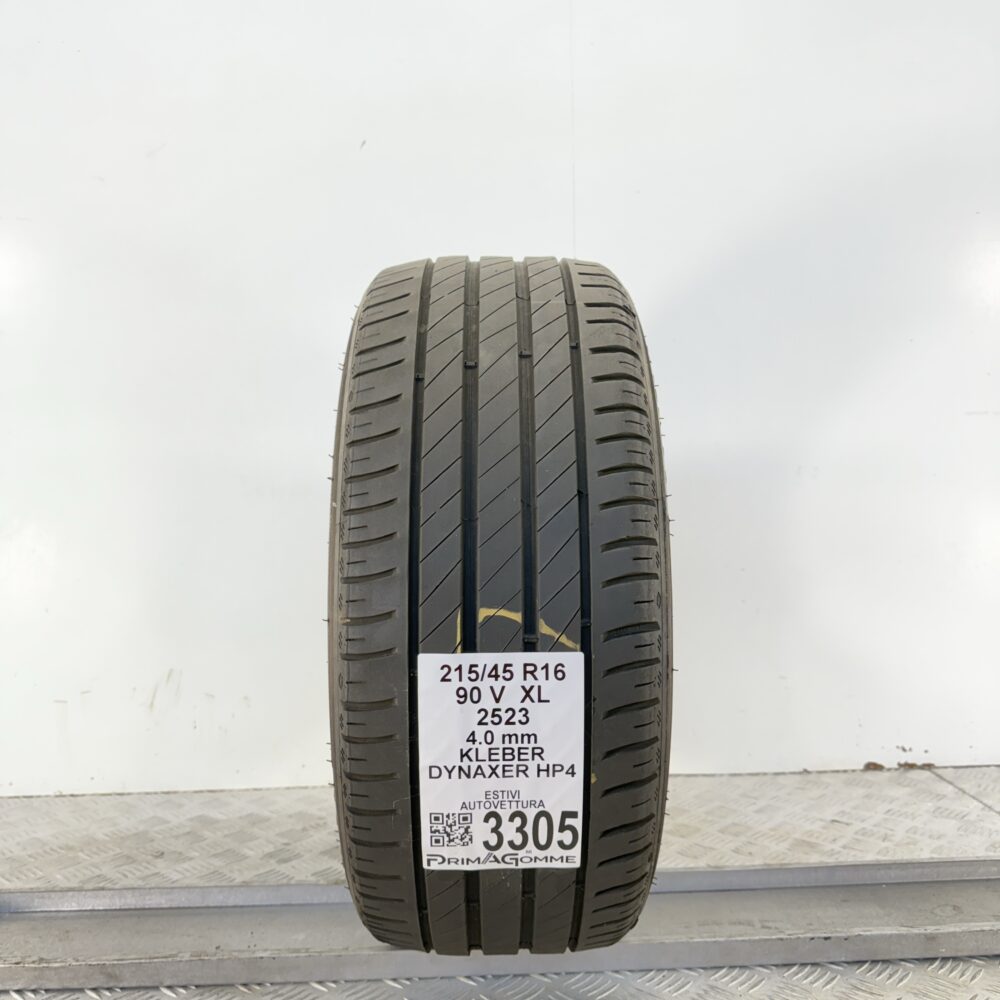 Gomma Usata 215 45 R16 XL 90V KLEBER Dynaxer HP4 Estivo