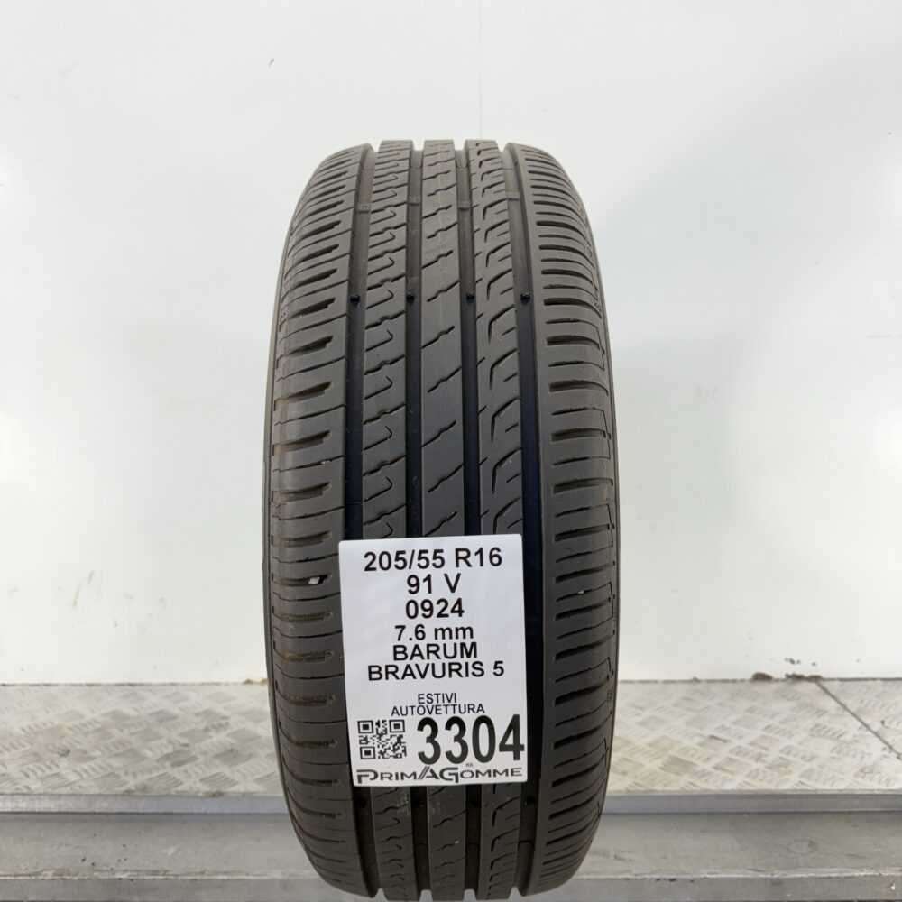 Gomma Usata 205 55 R16 91V BARUM Bravuris 5 98% Estivo