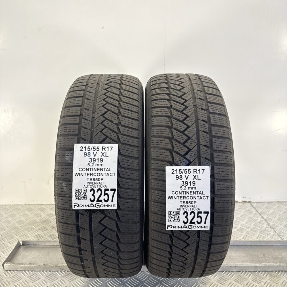 Gomme Usate 215 55 R17 XL 98V Continental WinterContact TS850P 74% Invernali