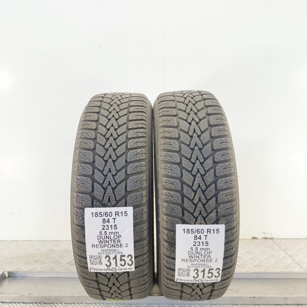 Gomme Usate 185 60 R15 84T Dunlop Winter Response 2 79% Invernali