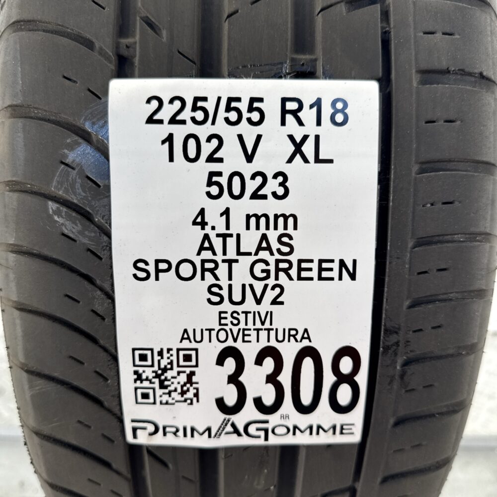 Gomma Usata 225 55 R18 XL 102V Atlas Sport Green SUV2 Estivo - immagine 3
