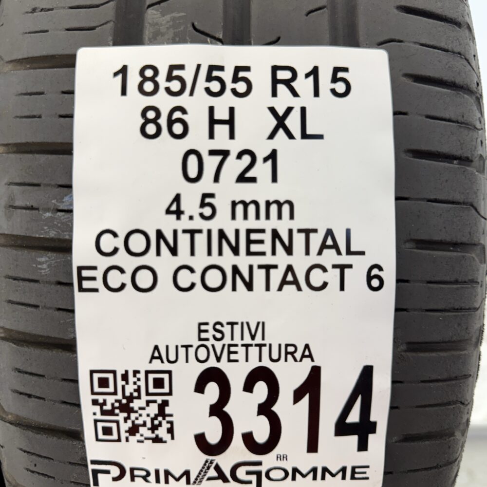 Gomme Usate 185 55 R15 XL 86H Continental Eco Contact 6 Estive - immagine 3