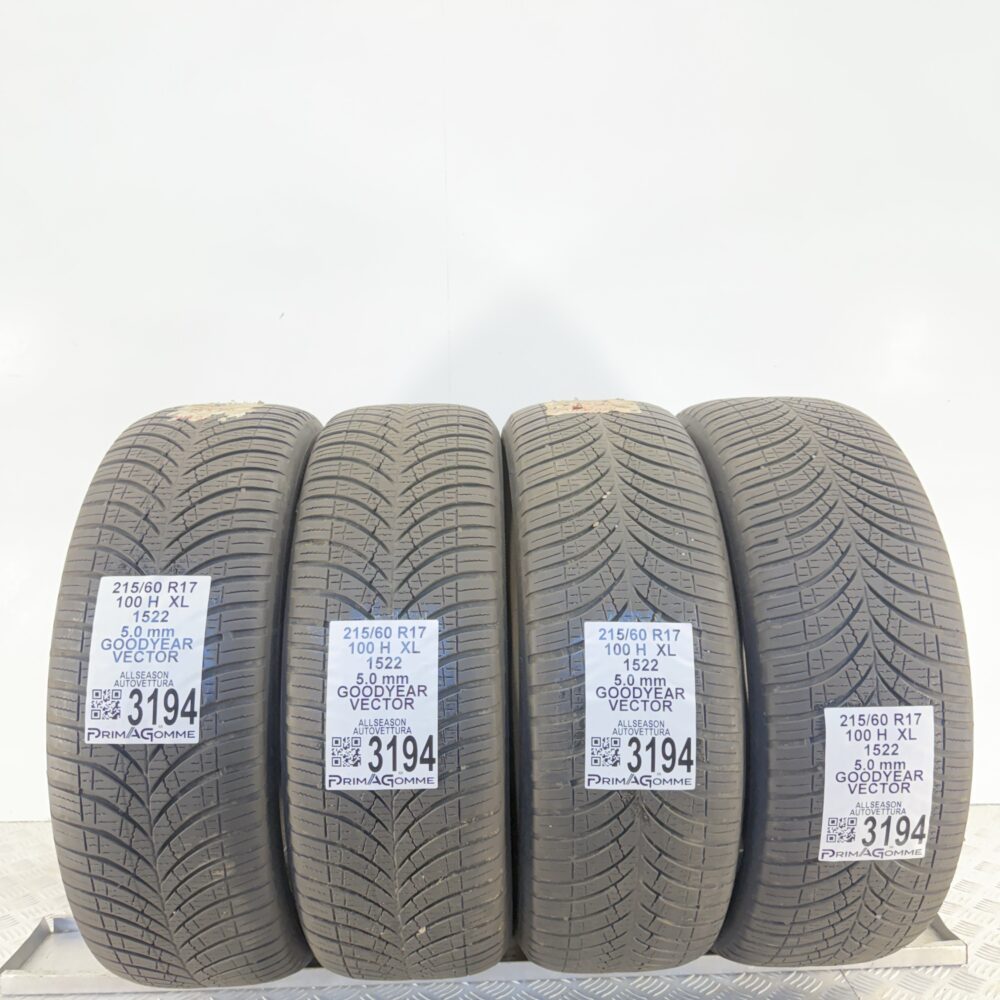 Gomme Usate 215 60 R17 XL 100H Goodyear Vector 71% 4 Stagioni