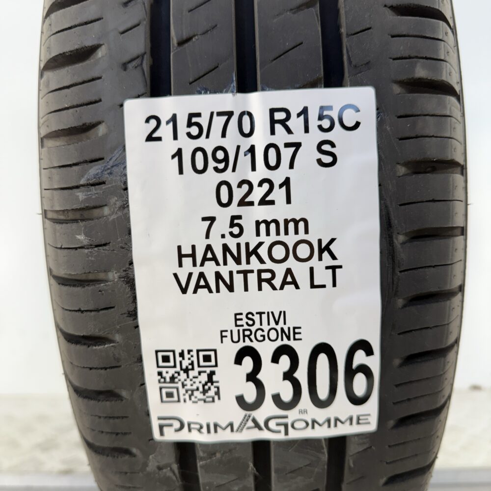 Gomma Usata 215 70 R15C 109/107S Hankook Vantra LT 98% Estivo - immagine 3