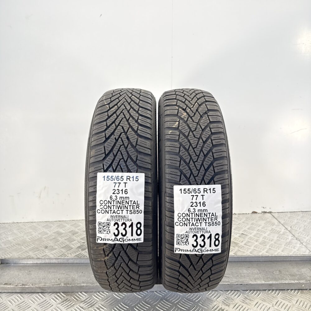 Gomme Usate 155 65 R15 77T Continental ContiWinterContact TS850 90% Invernali