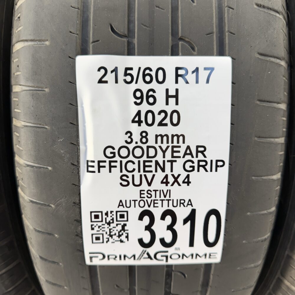Gomme Usate 215 60 R17 96H Goodyear Efficient Grip SUV 4X4 Estive - immagine 2