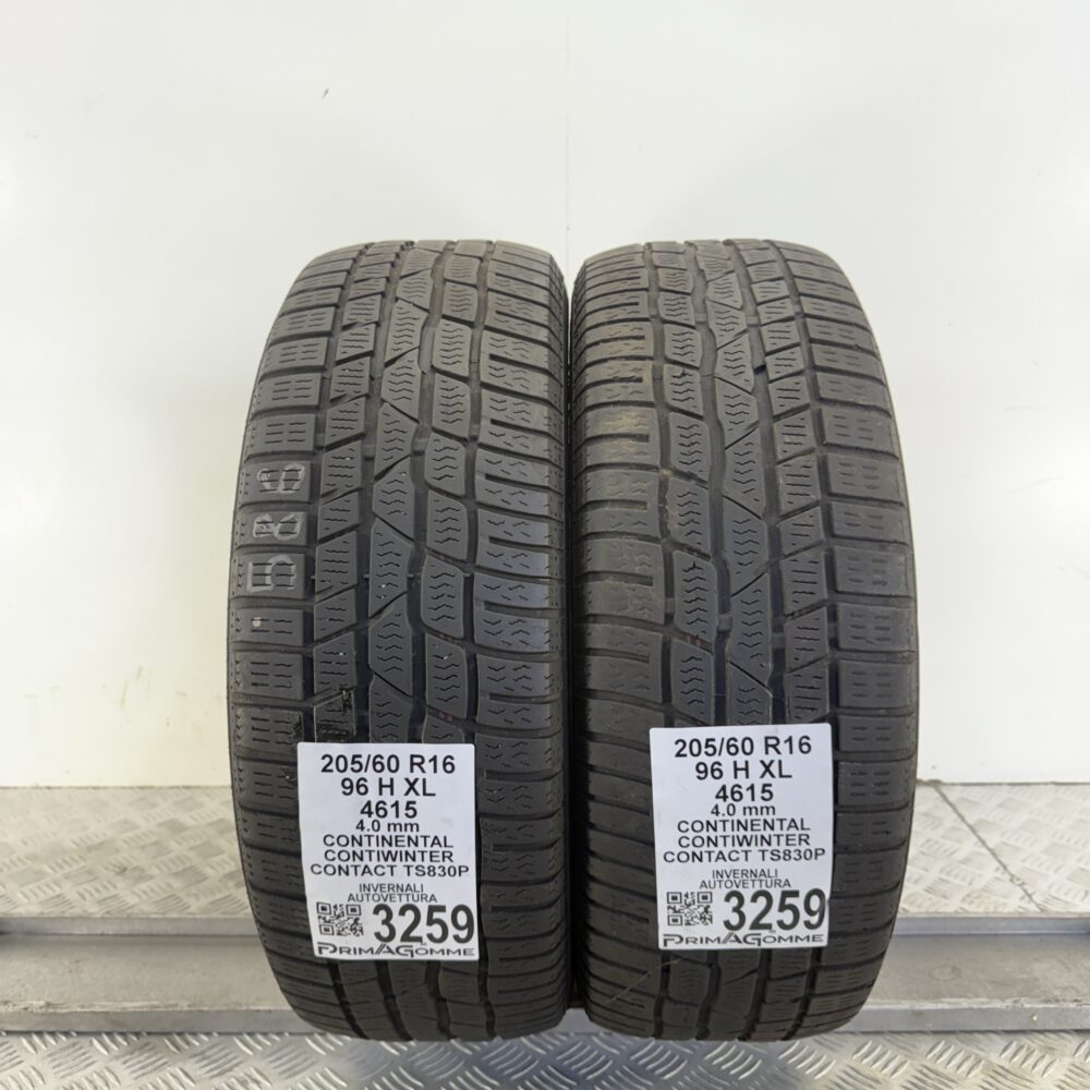 Gomme Usate 205 60 R16 XL 96H Continental ContiWinterContact TS830P Invernali